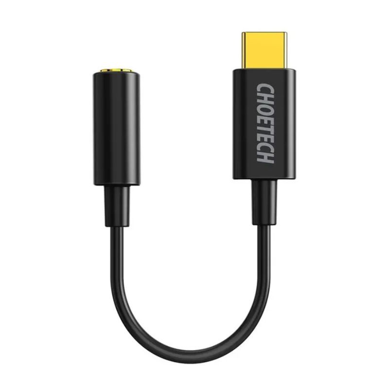 Cáp chuyển đổi USB-C sang 3.5mm Female audio Choetech AUX003–BK