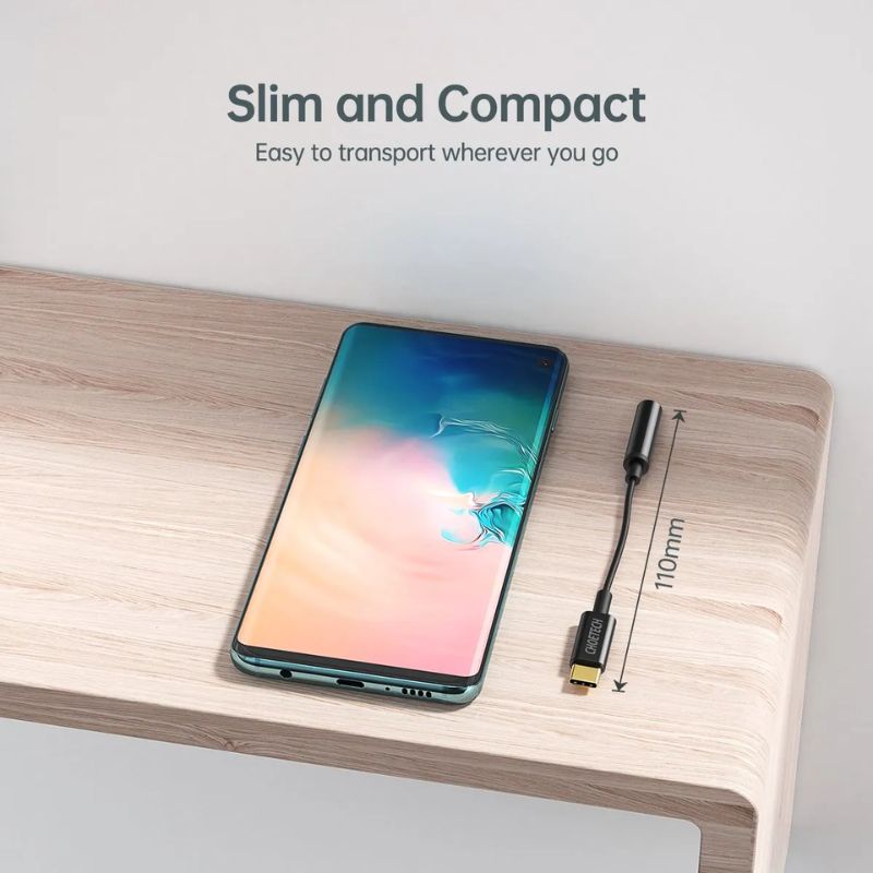 Cáp chuyển đổi USB-C sang 3.5mm Female audio Choetech AUX003–BK