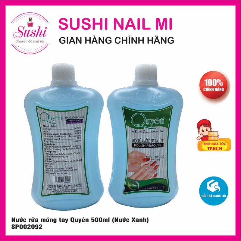 Nước rửa móng Quyên - Loại tốt tẩy mạnh, sạch nhanh - Sushi nail mi