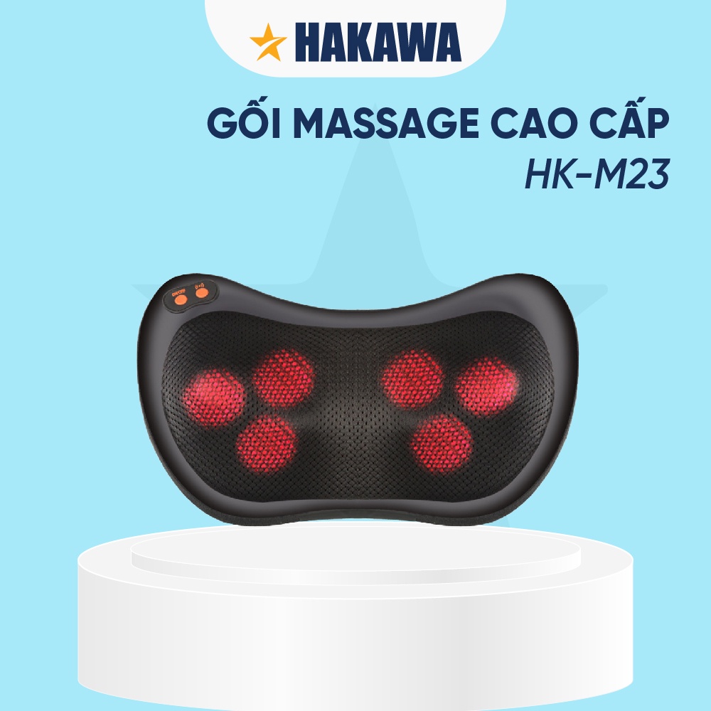 Gối massage hồng ngoại toàn thân xoay 2 chiều thế hệ mới HAKAWA HK-M23 - Hàng chính hãng