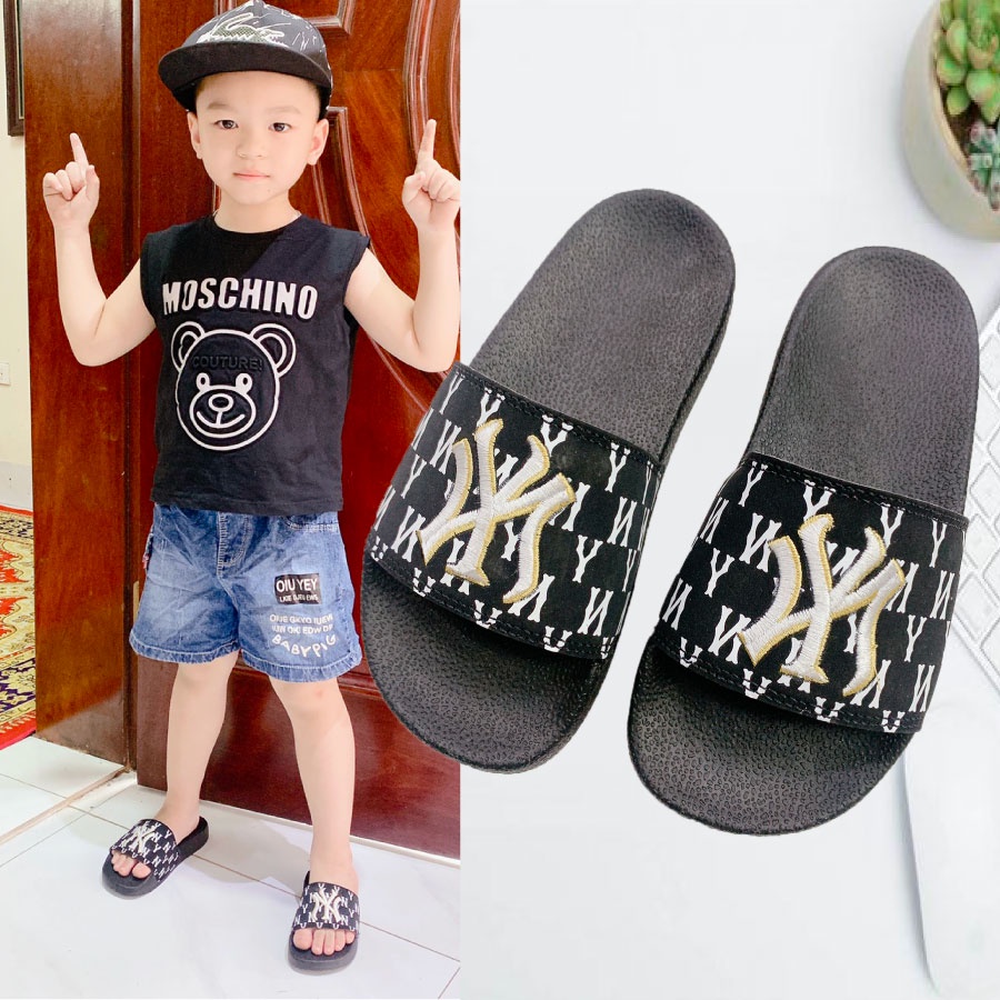 Dép cho bé -  Dép trẻ con - Dép chống trơn trượt - quai ngang NY, LA, B full sz 26 - 35