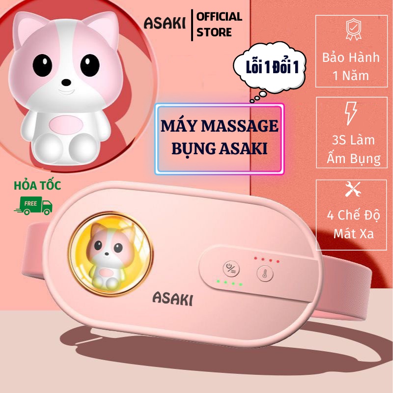 Máy Chườm Bụng Kinh Asaki Massage Làm Ấm Giảm Đau Cho Phụ Nữ Đến Kì