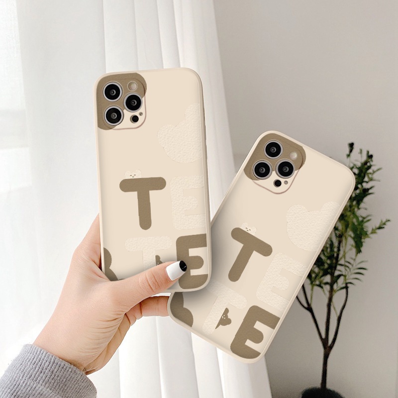 Ốp iphone gấu te te nâu đáng yêu ip 7plus 8plus x xsmax 11 12 13 14 pro promax 11promax 12promax 13promax e4684