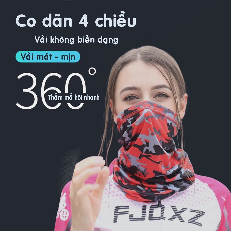 Khăn đa năng chống nắng cao cấp, đi xe máy đi phượt - Vải dày mát co dãn 4 chiều thoáng khí, phù hợp 4 mùa trong năm