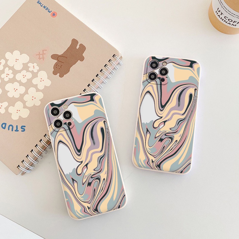 Ốp lưng iphone vuông hiện ứng giấy bạc màu sắc bảo vệ camera cho ip 6/6s/7/8/X/XS/11/12/13/14 Pro Plus Max e4685