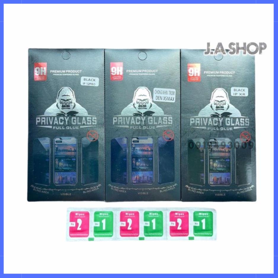 Kính cường lực Chống Nhìn Trộm Full Màn Hình cho X, XS MAX, 11, 11PRO, 11PRO MAX, 12, 12PROMAX, 13, 13PRO, 13PRO MAX