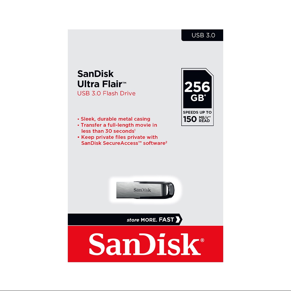 [Mã INBAU30 giảm 30K đơn 199K] USB 3.0 SanDisk Ultra Flair CZ73 256GB 150MB/s SDCZ73-256G-G46