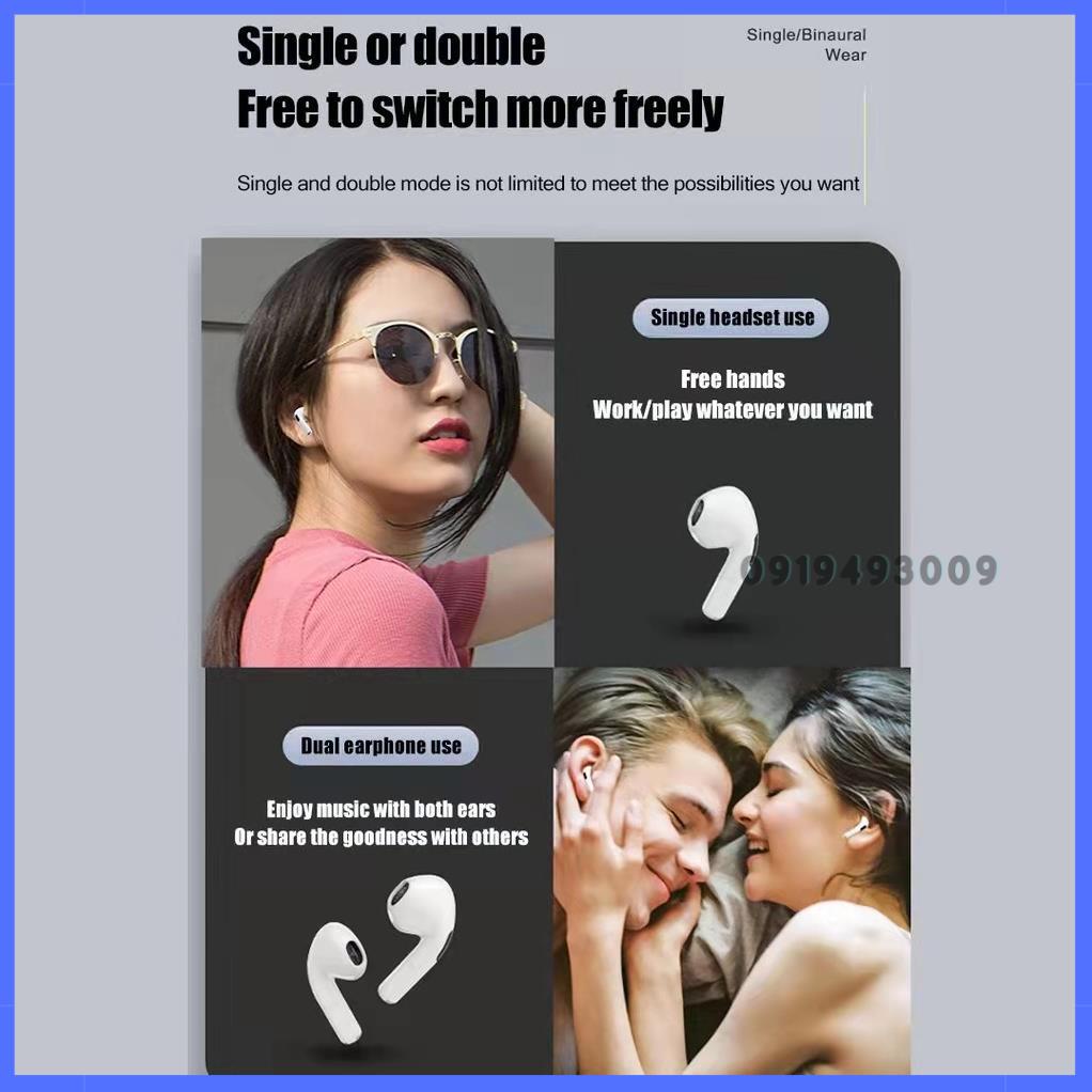 Tai Nghe Không Dây Bluetooth 5.0 Pro6 TWS Phong Cách Thể Thao Cho Điện Thoại HNSHOP