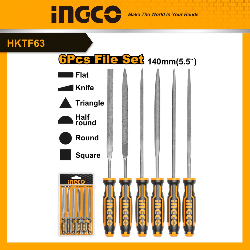 Bộ 6 giũa sắt (140mm) INGCO HKTF63