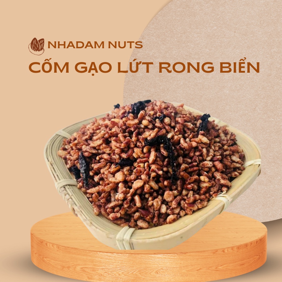 Cốm Gạo Lứt Rong Biển Gạo Lứt Sấy Rong Biển Hỗ Trợ Giảm Cân Ăn Kiêng Ăn Chay Túi 500G