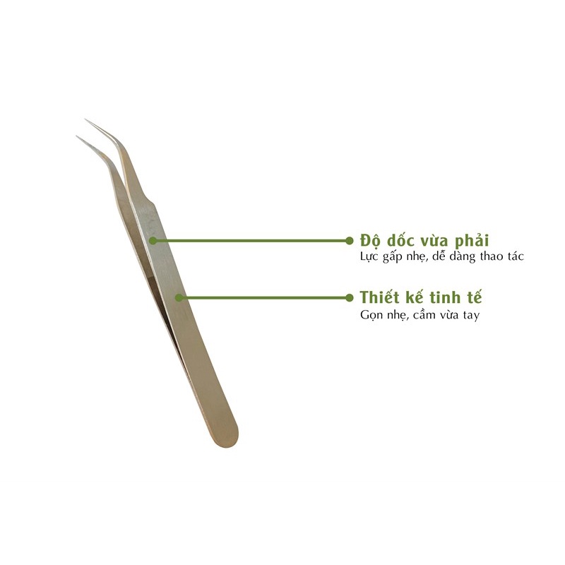 Nhíp gấp mi, đá Bạc thẳng / cong - Sushi nail mi