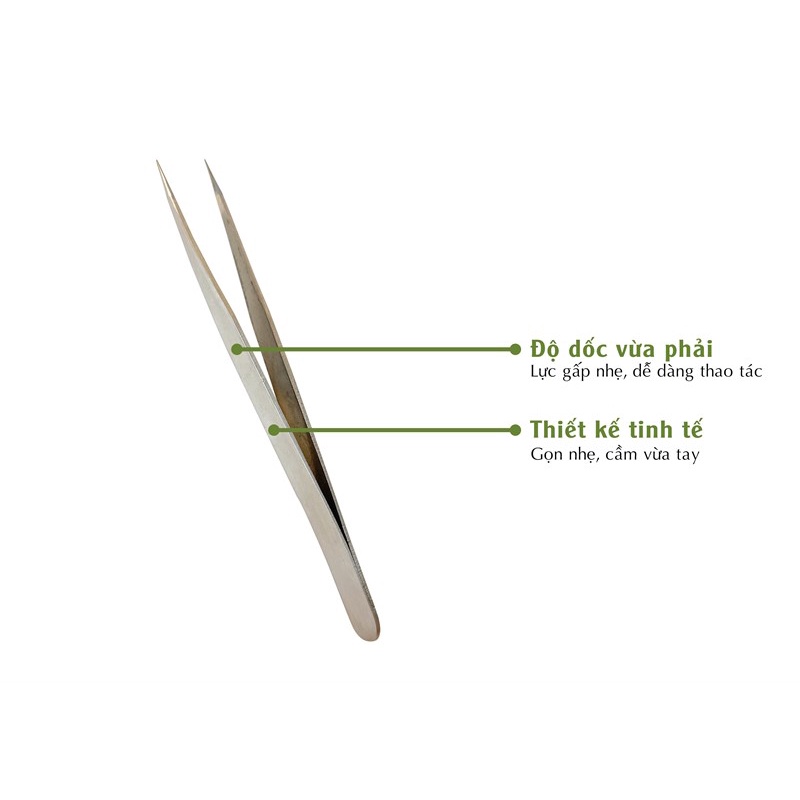 Nhíp gấp mi, đá Bạc thẳng / cong - Sushi nail mi
