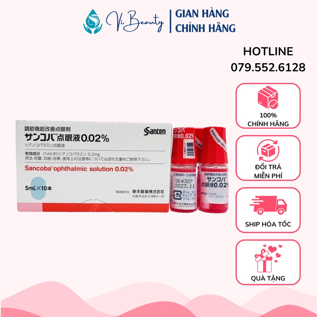 Nhỏ Mắt Cận Thị Sancoba 0,02% Nhật Bản Lọ 5ml
