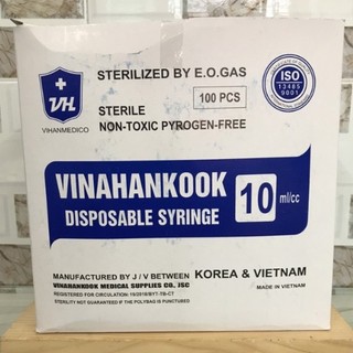 (chính hãng)Bơm tiêm Vinahankook 10cc/10ml(h/100c)