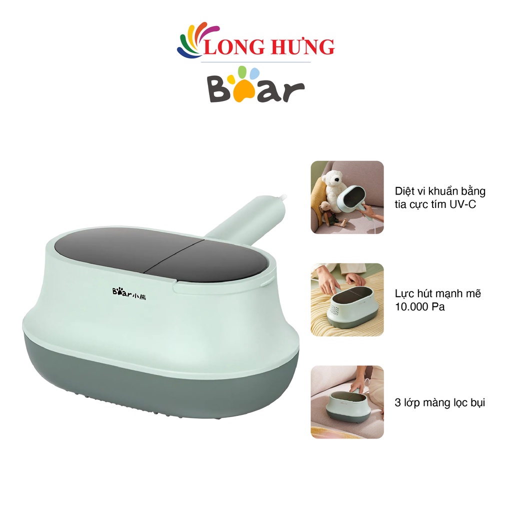 Máy hút bụi diệt khuẩn tia UV chăn ga gối đệm Bear CMY-B03M1 - Hàng chinh hãng