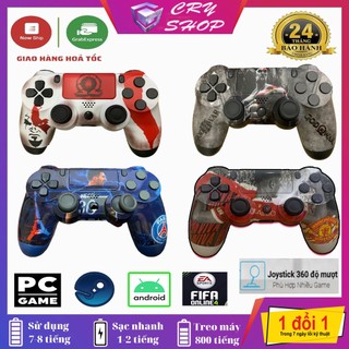 Tay cầm chơi game fifa online 4, tay cầm không dây P4 có rung, chiến mọi loại game,cam kết chính hãng, bảo hành 24 tháng