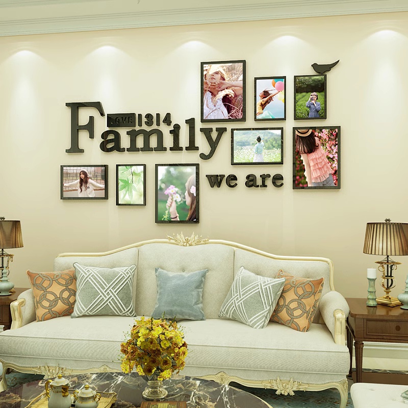 Tranh mica nổi khung ảnh gia đình ảnh dán tường 3d acrylic dán tường tự dính phòng khách gia đình phòng ăn tranh treo tường trang trí