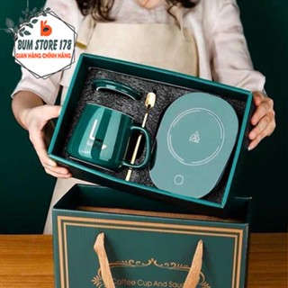 Cốc hâm nóng đồ uống kèm đế điện thiết kế sang trọng thanh lịch, Cốc chưng yến đa năng hạ nhiệt nhanh khi tắt