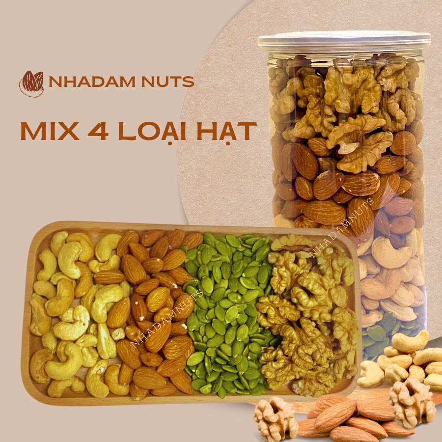 Hạt Dinh Dưỡng Mix 4 Loại Hạt, Hạt Ngũ Cốc Cho Bà Bầu Cho Bé Tốt Cho Sức Khỏe