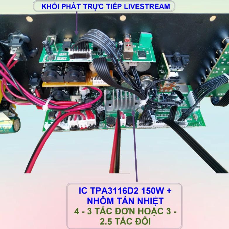 Mạch loa kéo TPA3116D2 150W LIVESTREAM - DSP Lập Trình Chống Hú Mẫu mới 2023 có chỉnh Gain Mic