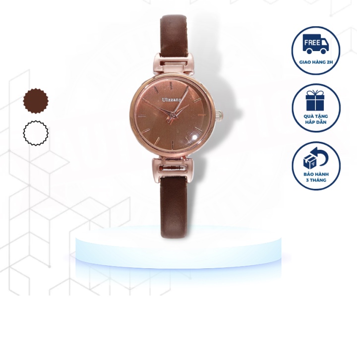 Chính hiệu Đồng hồ nữ chính hãng Ulzzang dây da cao cấp phong cách thời trang reto vintage Basic Jewelry DH10