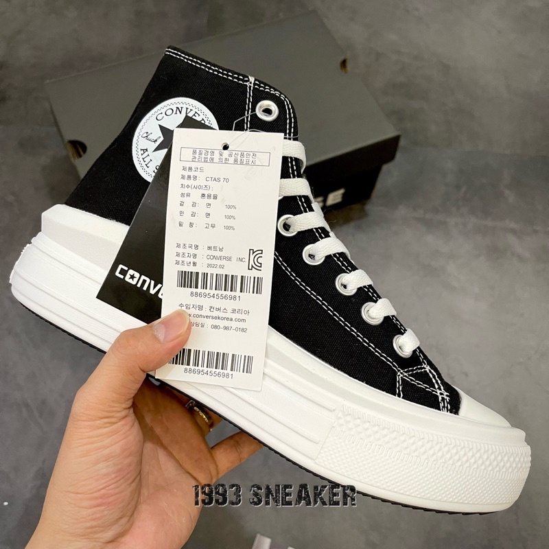 Giày Sneaker CVChuck tyler all star move Đen trắng đế độn - Full box