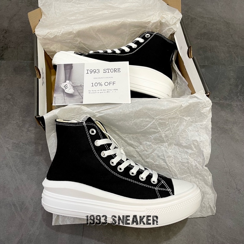 Giày Sneaker CVChuck tyler all star move Đen trắng đế độn - Full box