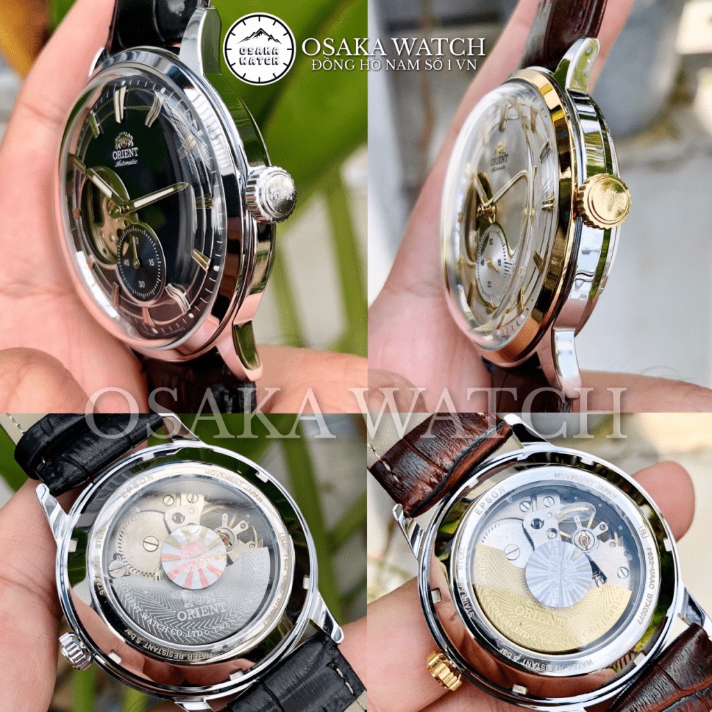 Chính hiệu Đồng Hồ Cơ Nam Orient Skeleton OR6S Dây Da Kim Rốn Kính Cong Sang Trọng Cao Cấp - Osaka Watch