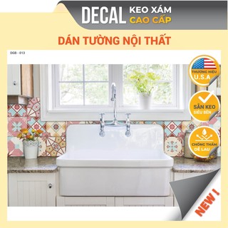 Giấy Decal Dán Tường KEO XÁM Avery Chuyên Dụng Họa Tiết Gạch Bông Vintage, Chống Thấm Nước, Kích Thước 120x60cm DGB-013
