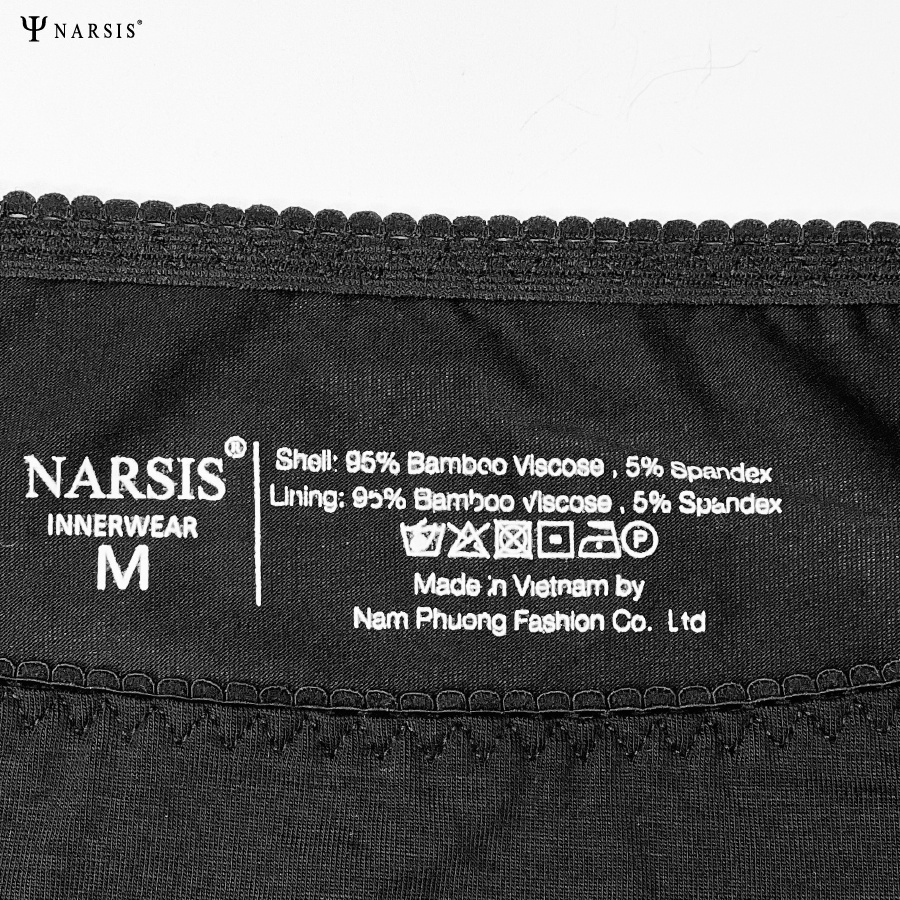 Quần chip nữ NARSIS bigsize vải bamboo khử mùi co giãn 4 chiều màu đen basic K23013