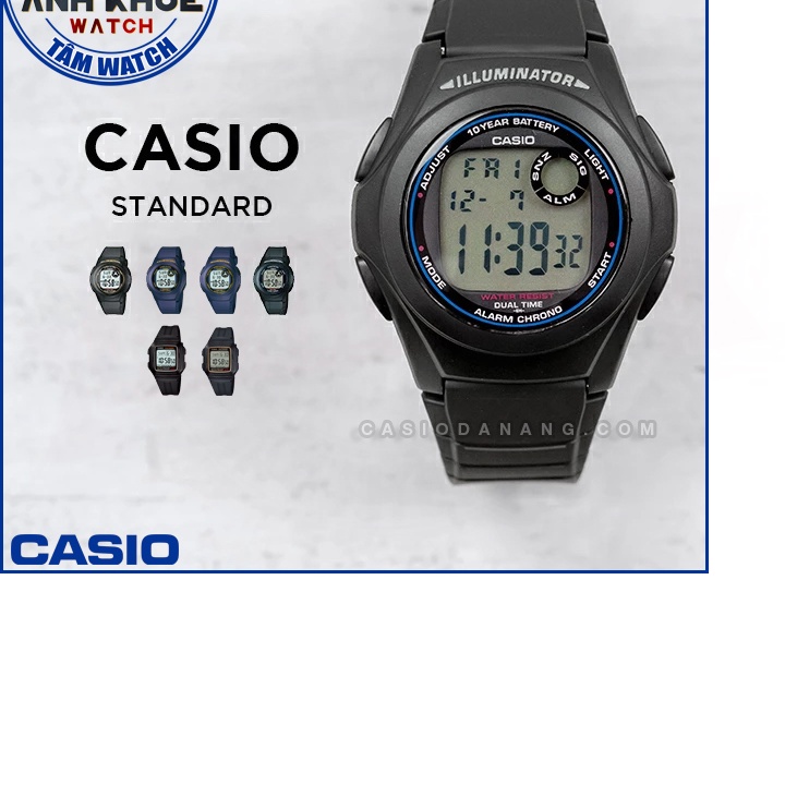 (Chính hãng) Đồng hồ nam dây nhựa Casio Standard chính hãng Anh Khuê F-200 & F-201 Series