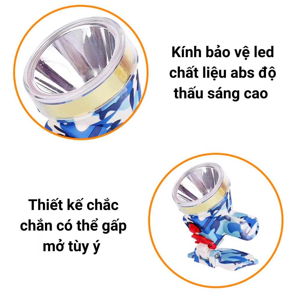 Đèn pin đội đầu mini NP-P02 siêu sáng 5 pha led Kèm dây đeo đầu, sạc USB 5V Pin Siêu Tiện Lợi