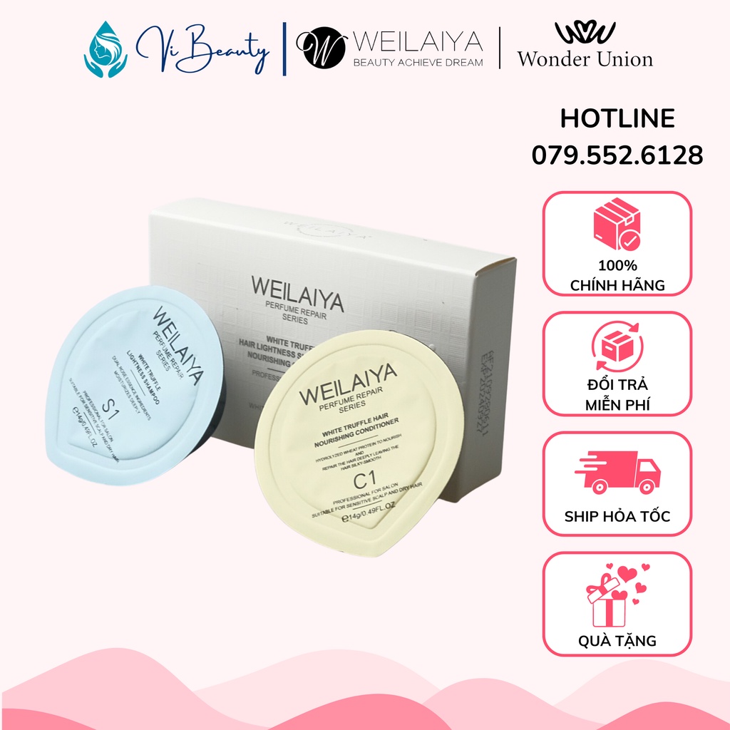 Bộ Xả Gội Weilaiya Mini - Nấm Truffle - Phục hồi tóc đa tầng