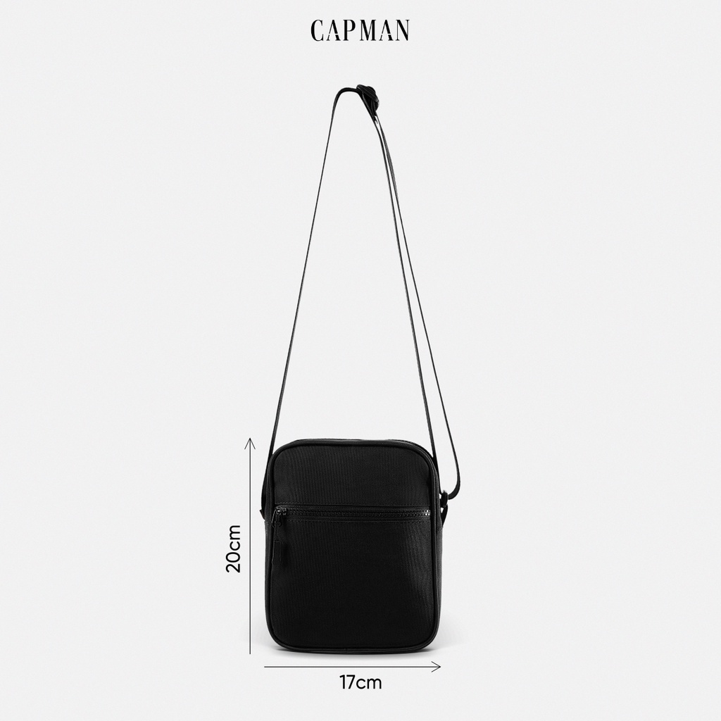 Túi đeo chéo nam nữ Mini bag CAPMAN màu đen CM31 trượt nước