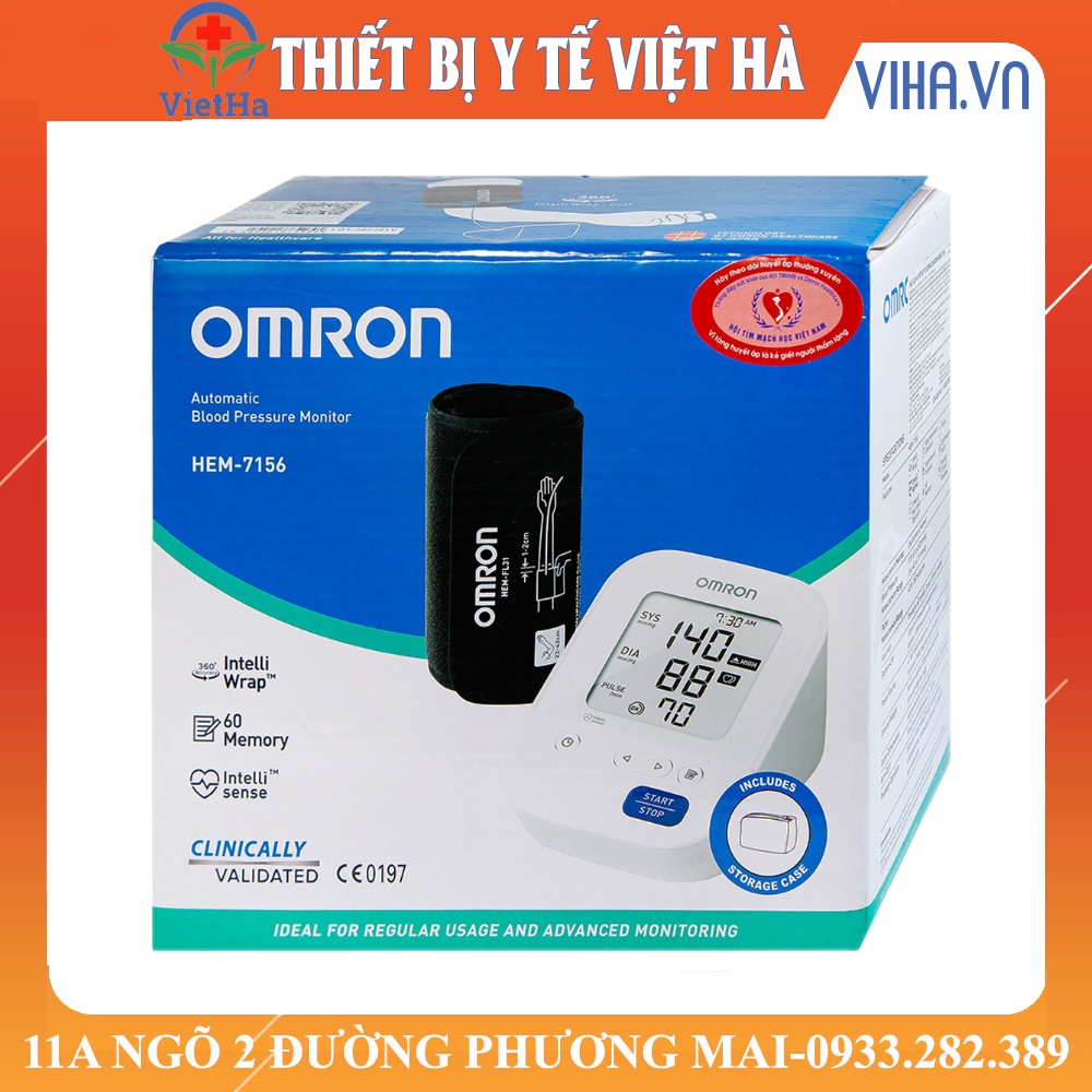 [CHÍNH HÃNG OMRON] MÁY ĐO HUYẾT ÁP BẮP TAY TỰ ĐỘNG OMRON 7156 (HEM 7156) BẢO HÀNH 5 NĂM