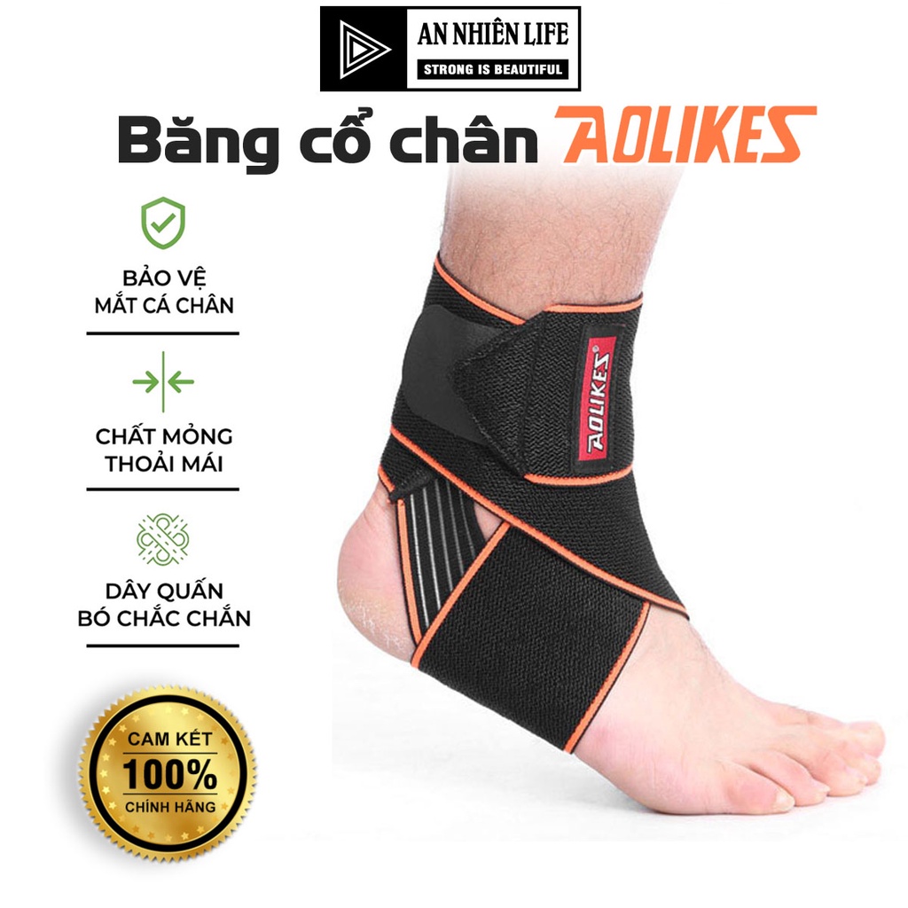 Băng Quấn Cổ Chân Đá Bóng Chính Hãng AOLIKES A-1527 Bảo Vệ Mắt Cá Chân, Cổ Chân, Tránh Lật Bàn, Sai Khớp