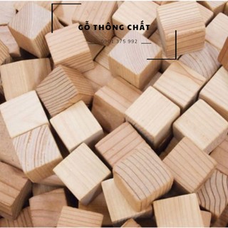 Combo 10 khối gỗ vuông , cục gỗ thông tự nhiên làm thủ công handmade