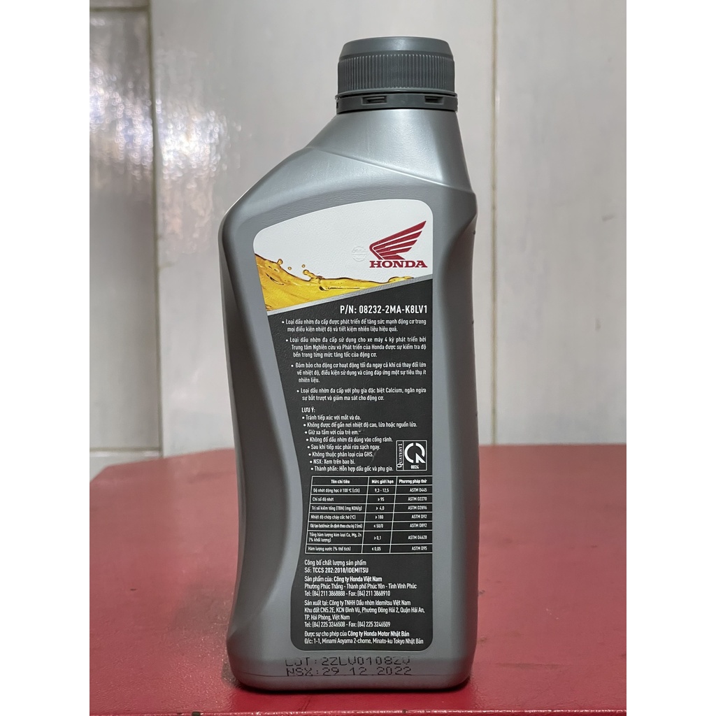 HONDA Dầu Nhờn Xe Số 082322MAK8LV1