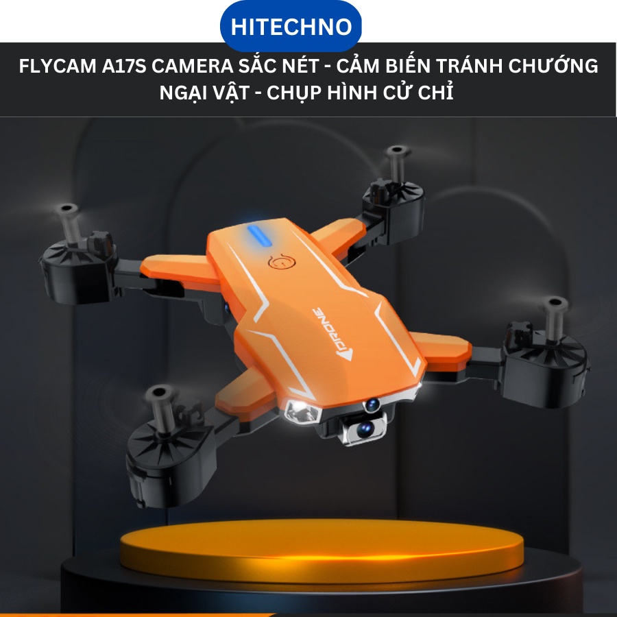 Flycam A17S camera 8K chụp hình sắc nét, Máy bay điều khiển từ xa tránh chướng ngại vật 360* chụp hình bằng cử chỉ, Tự đ