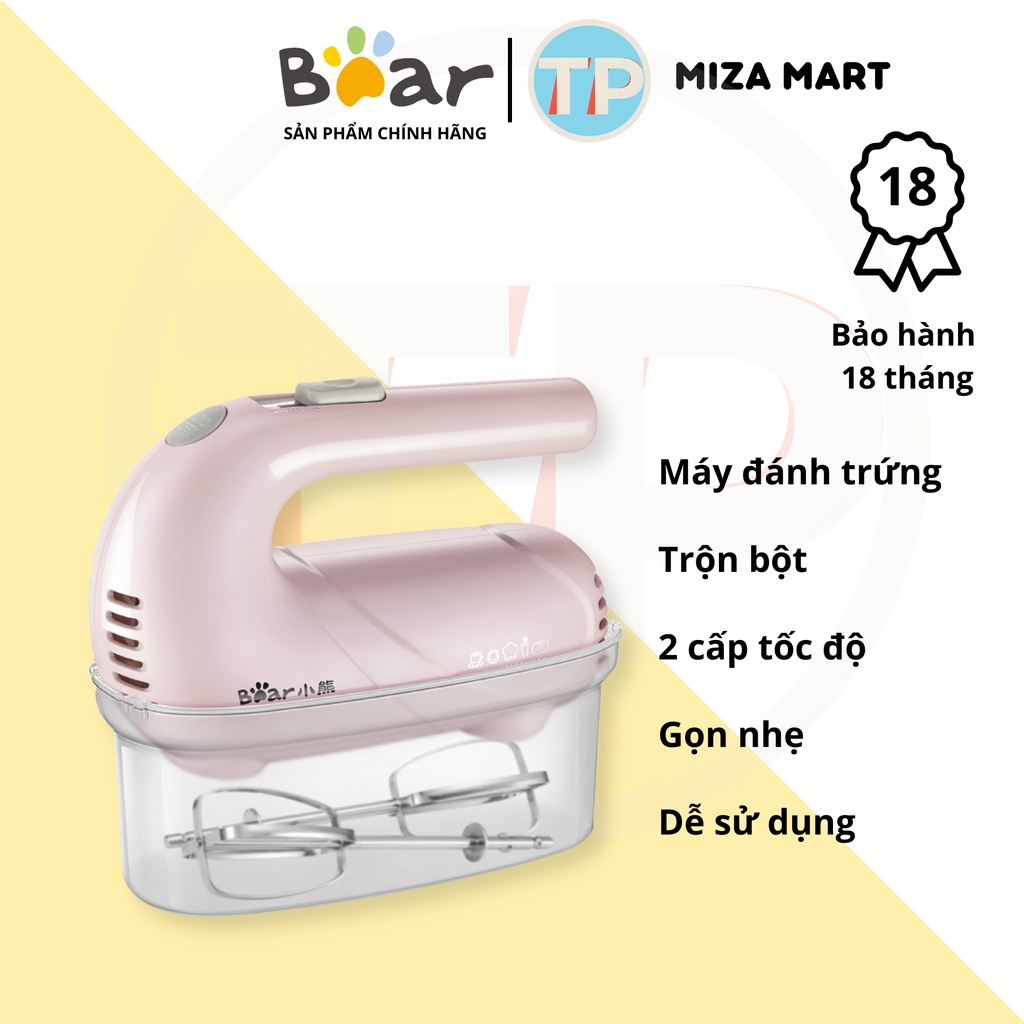 Máy đánh trứng Bear DDQ-A01G1, nhào bột, sử dụng đa chức năng, độ bền cao