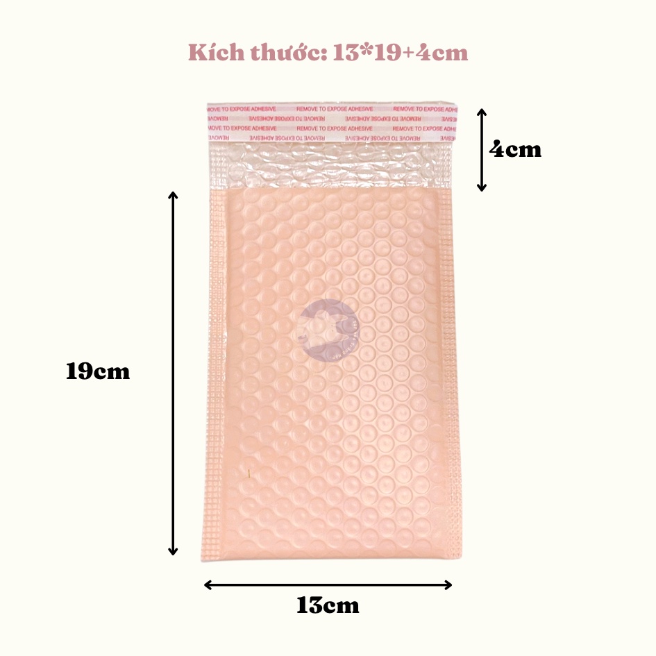 Túi chống sốc màu CAM SAN HÔ, túi bóng khí gói hàng size 13*19+4cm