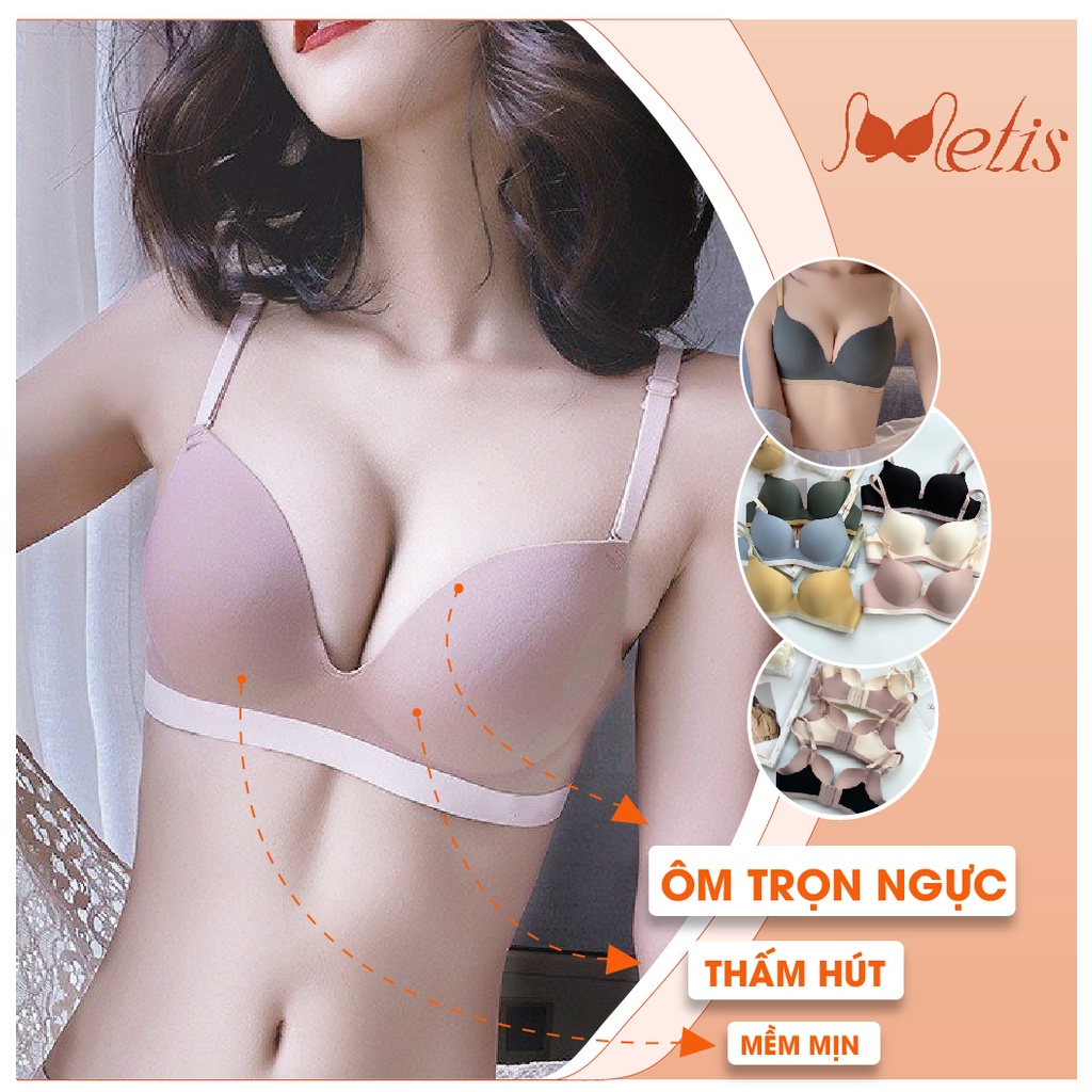 Áo ngực mỏng không gọng su đúc không lọ đường may METIS ôm trọn vòng ngực QPA46