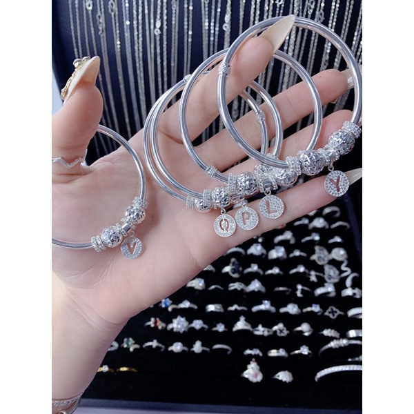 Vòng tay mix cham chữ bạc ta món quà ý nghĩa tặng người thương - HHJ