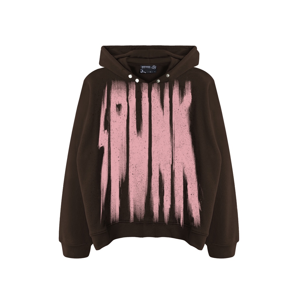 Áo KHOÁC Ridiculous - HOODIE PUNK BROWN  ,chân cua / nỉ cotton 2 chiều 100%