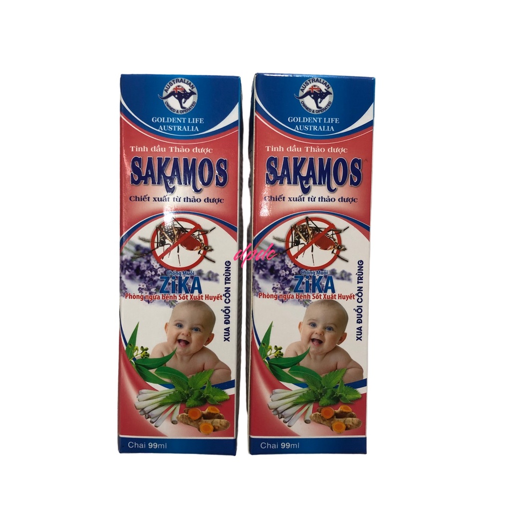 Xịt chống muỗi Sakamos- Giúp bảo vệ da khỏi muỗi,côn trùng đốt,làm mát dịu da, giảm sung,ngứa do muỗi đốt
