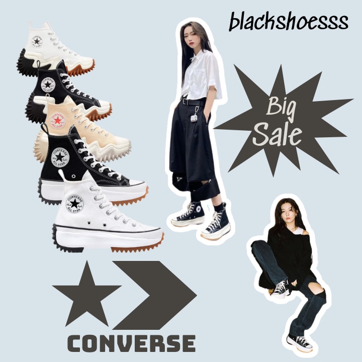 Giày thể thao Converse Run Star Hike Hi Black Hike High top, Giày CV motion cổ cao nam nữ độn đế,cv run cao cổ ,Full box