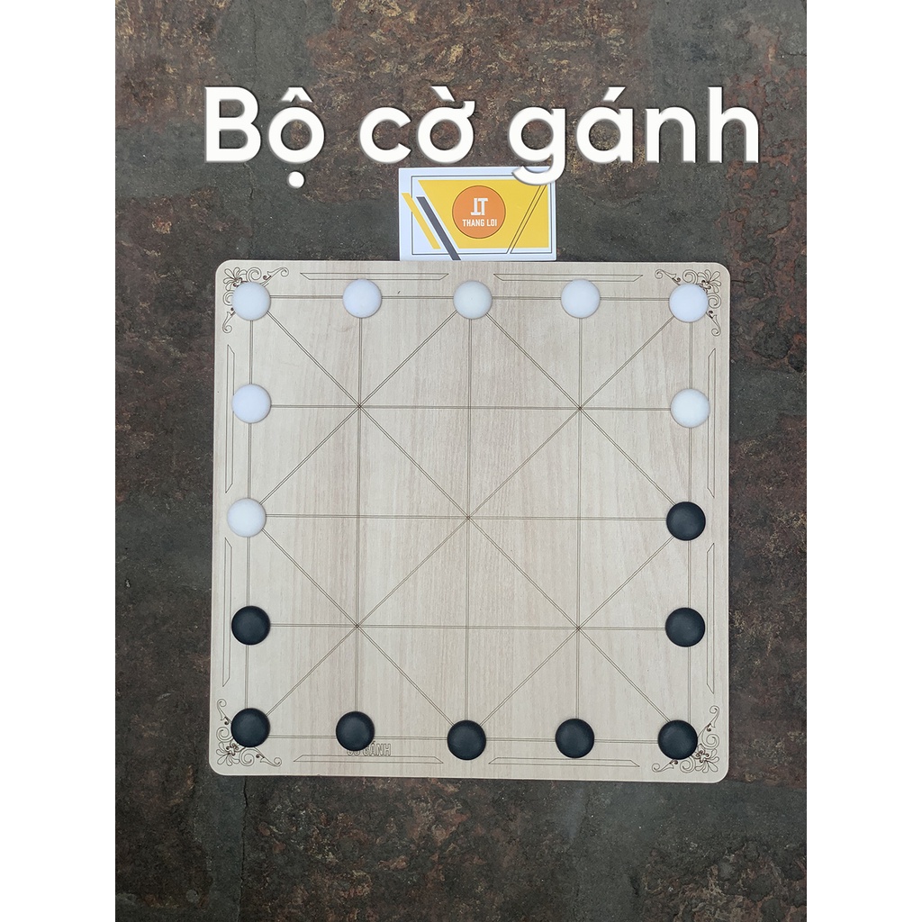 Cờ 3 hàng, cờ gánh 2 trong 1, boardgame cổ truyền Việt Nam, làm từ gỗ tái chế bảo vệ môi trường, rèn tư duy