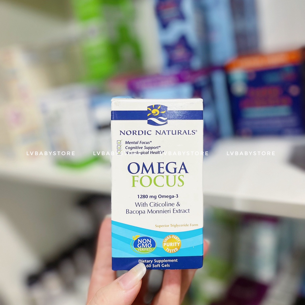 Omega-3 hỗ trợ sức khỏe toàn diện Nordic Naturals Omega Focus người lớn 120 viên