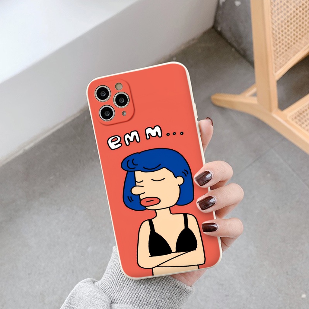 Ốp Điện Thoại Mềm Hình EMM tóc xanh siêu chảnh iphone 14 13 12 11 Pro Max X XR Xs Max 8 7 6 6s Plus SE 2020 e5574