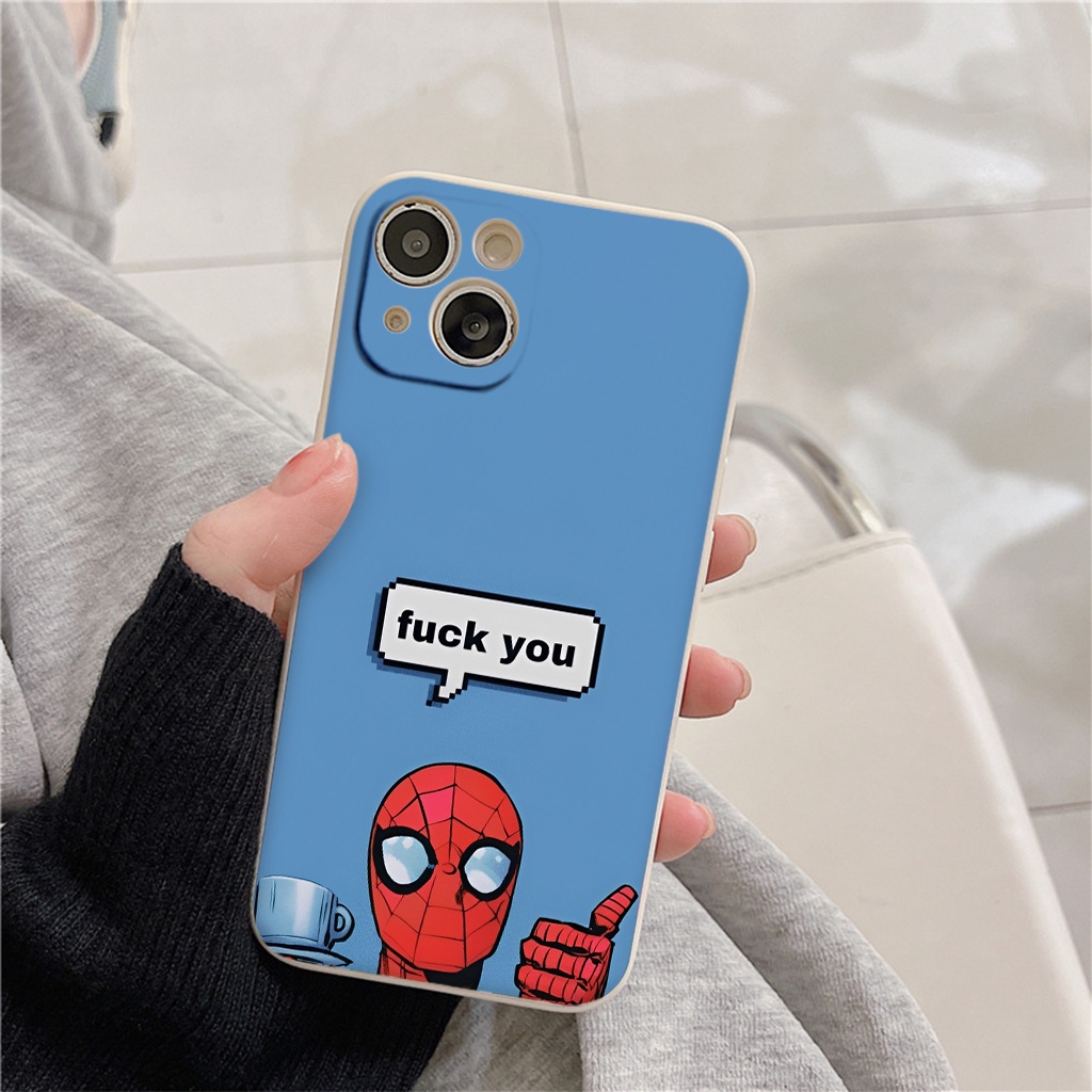 Ốp lưng iPhone Người nhện Fu.ck you độc lạ đẹp bảo vệ camera cho ip 6/6s/7/8/X/XS/11/12/13/14 Pro Plus Max e5557